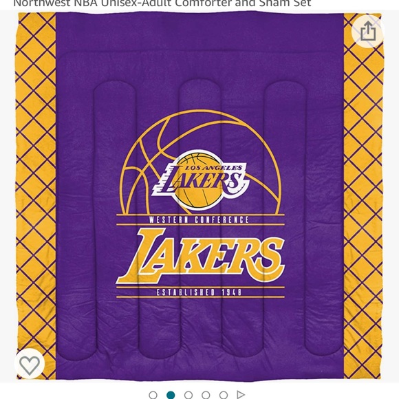 Lakers comforter and pillow sham set- like new - Picture 12 of 12